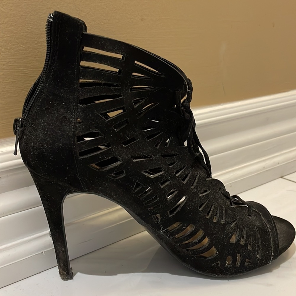 Caged booty style heels